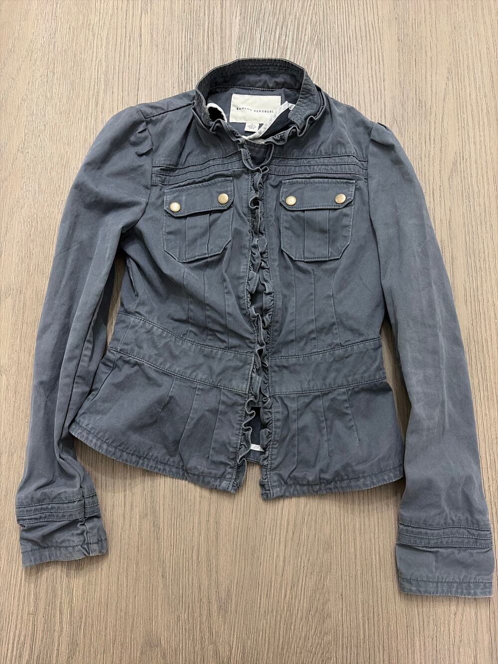 Banana Republic Gray Military Utility Jacket Women’s Size 2